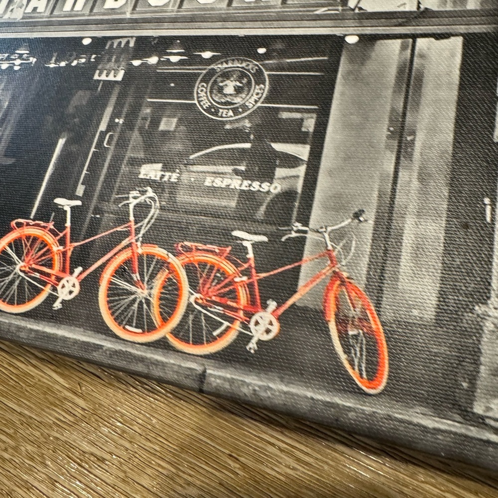 Canvas Art with Red Bicycles